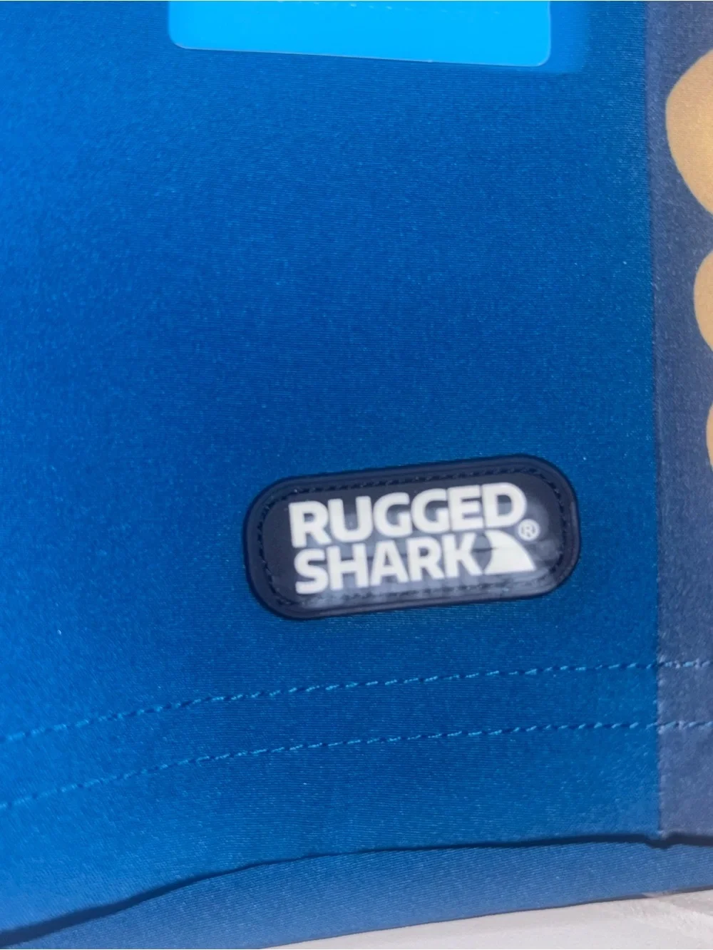 Rugged Shark Boys' Navy Blue Swim Trunks with Wavy Side Panels S (6/7)